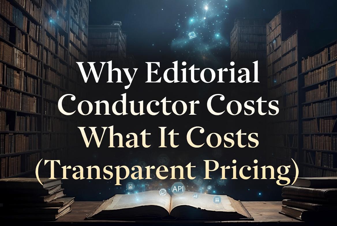 Why Editorial Conductor Costs What It Costs — library with glowing API icons